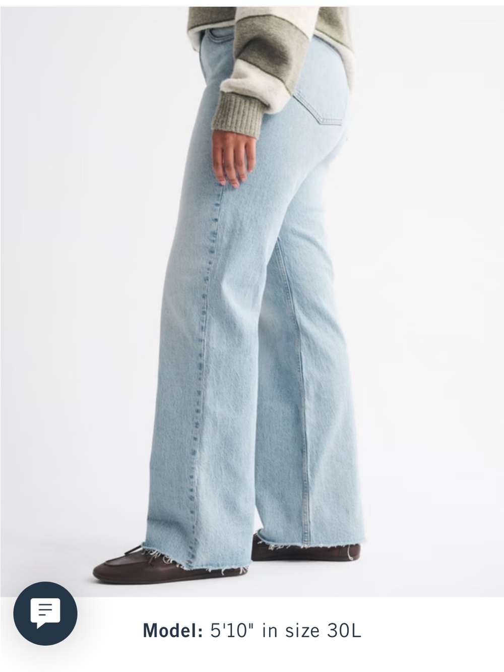 NWT 24w Tall Abercrombie & Fitch Light Blue High-Rise Straight Jeans curve love - Picture 3 of 14